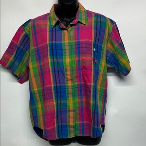 Multicolor vintage dockers women’s shirt 1990s 100% cotton rainbow